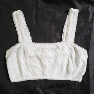 AE Womens White Lace Cropped Tank Top Size Small